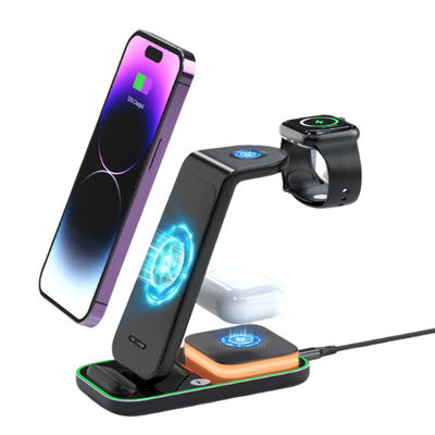 Buon prezzo Input 9V 2A tutto in un caricabatterie wireless quattro in una notte luce caricabatterie wireless in linea