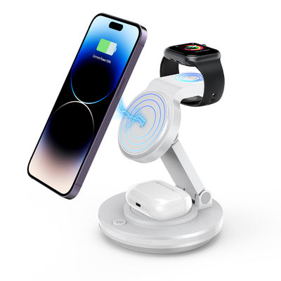 Buon prezzo 180° Porta rotante magnetica Ricarica wireless per telefoni Orologi Auricolari Nero e bianco in linea