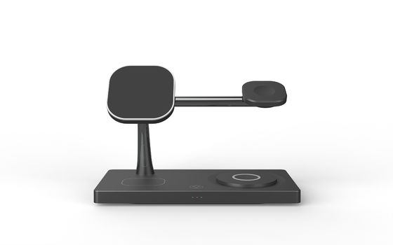 Buon prezzo Caricabatterie senza fili veloci da 15W in una con luce notturna lega di zinco 271g nero e bianco in linea