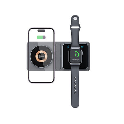 Buon prezzo Grigio caricabatterie wireless all in one Magsafe caricabatterie wireless per il telefono auricolare Watch in linea