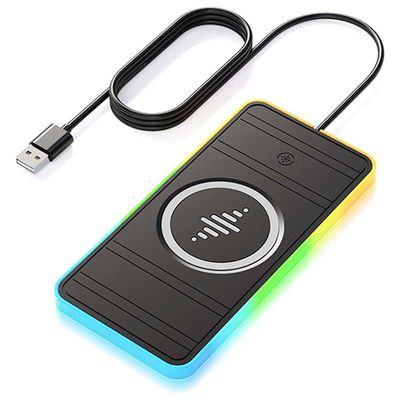 Buon prezzo Pad di ricarica per auto senza fili nero compatibile con Apple Pad di ricarica antiscivolo con luce colorata RGB in linea