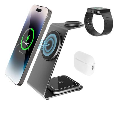 Buon prezzo 15W 10W 7.5W 5W Qi Standard Metal Wireless Charger con cavo USB C e lega di alluminio in linea