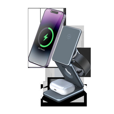 Buon prezzo AK09 Stazione di ricarica pieghevole 3 in 1 per più dispositivi Apple, stazione di ricarica magnetica wireless per iPhone 16 in linea