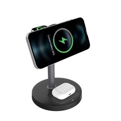Buon prezzo S11 Sosta di ricarica magnetica senza fili 3 in 1 con angolo di ricarica regolabile e interfaccia di ingresso USB tipo C in linea