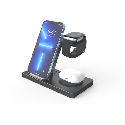 Stazione di ricarica pieghevole 5 in 1 Airpods Iwatch Ricarica rapida Iphone con luce notturna 2w