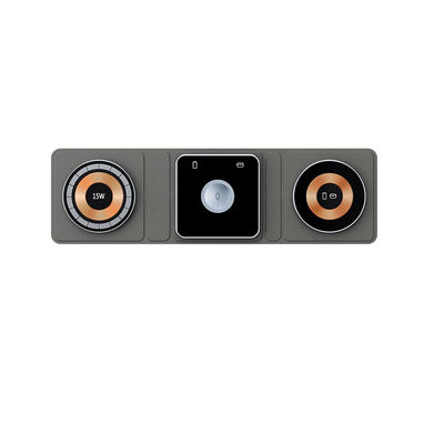 Buon prezzo 3 in 1 Magnetico pieghevole di ricarica wireless Logo personalizzato 9V doppio caricabatterie senza fili in linea