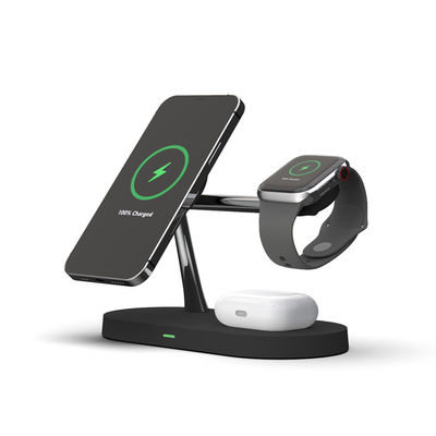 5 in 1 15W Qi Fast Holder Stand di ricarica wireless per iPhone Apple Watch Stazione di ricarica