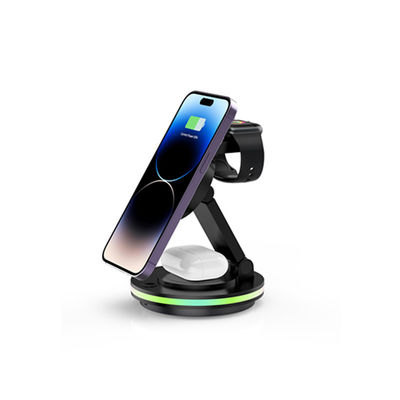 Buon prezzo Multifunzione RGB Light Portable Wireless Phone Charger Apple Watch Stand per il caricamento del telefono in linea