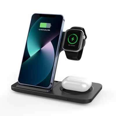 Folding 15W Fast All In One Wireless Charger Bianco e nero Efficienza di ricarica superiore al 75%