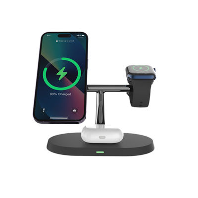 Porta OEM ricarica wireless multifunzione per iPhone auricolare orologio nero e bianco