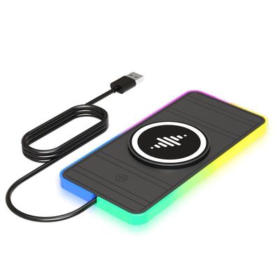 Buon prezzo Pad di ricarica wireless per auto RGB nero Per Apple iPhone/Watch 9V/2A Protezione della potenza di ingresso in linea