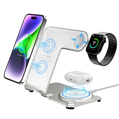 Buon prezzo Graziosa stazione di ricarica multifunzione wireless PD/QC metallo 3 in 1 in linea