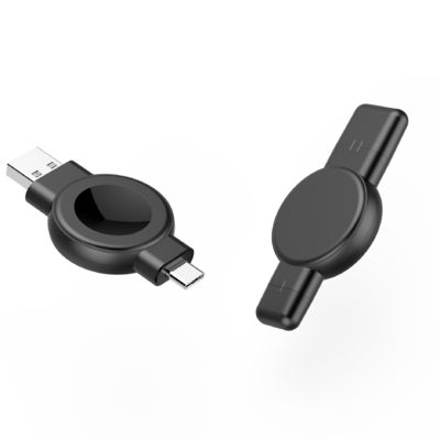 Buon prezzo Disegno compatto caricabatterie wireless Samsung Apple Watch con doppia presa USB-A e USB-C in linea