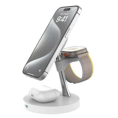 Stazione di ricarica wireless veloce da 15W con indicatore a LED e luce notturna a LED