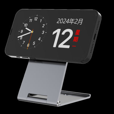 Buon prezzo Caricabatterie senza fili in lega di alluminio Qi 2 con interfaccia USB C e design pieghevole smorzante in linea