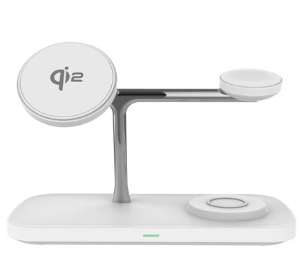 15W Qi 2 5 in 1 caricabatterie magnetica senza fili con indicatore LED per Apple Samsung orologi auricolari e dispositivi abilitati Qi