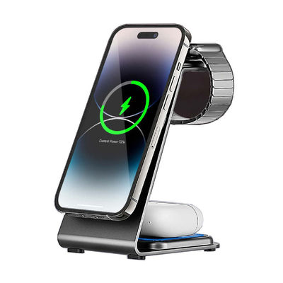 Buon prezzo Carica wireless in lega di alluminio magnetico per dispositivi intelligenti USB-C Input Supporto di logo personalizzato in linea