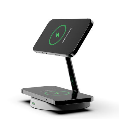 Buon prezzo Legatura di zinco 3 in 1 Magnetico caricabatterie wireless Stand 15W telefono 3W Earphone di ricarica in linea