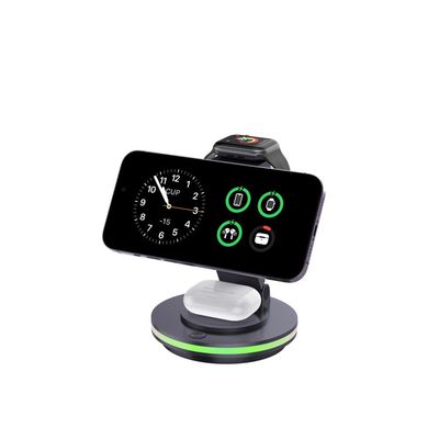 Buon prezzo Caricabatterie senza fili pieghevoli in materiale acrilico ABS con luce a LED e ingresso TYPE-C in linea