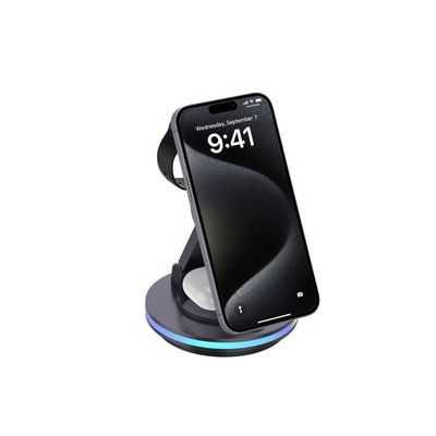 Buon prezzo Stazione di ricarica wireless ABS Acrilico 4 in 1 Stand CE FCC RoHS certificato in linea