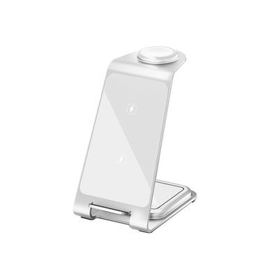 Buon prezzo Alumini 3 in 1 Sosta di ricarica wireless per iPhone Samsung Qi Phones Cinque colori in linea