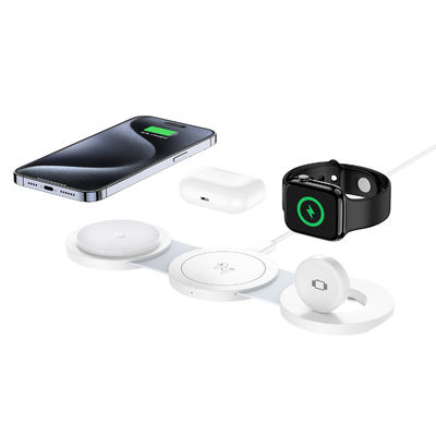 Buon prezzo Stazione di ricarica wireless 3 volte 20W con caricabatterie magnetiche 5W/7.5W/10W/15W e luce indicatrice in linea
