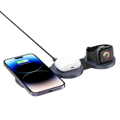 Buon prezzo Pad di ricarica wireless 3 volte 15W ricarica veloce per Apple con logo personalizzabile in linea