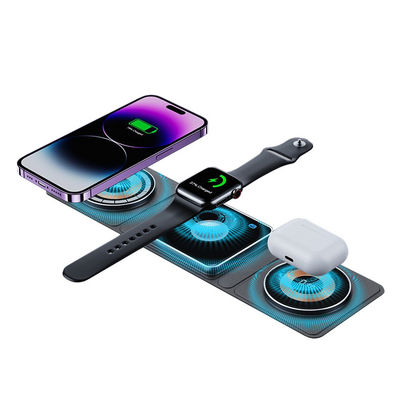 Buon prezzo Ricarica wireless pieghevole 3 volte per smartphone Qi Airpods e IWatch in linea