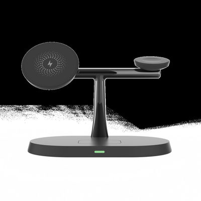 Buon prezzo Protezione da sovratensione Caricabatterie wireless 3 in 1 con stazione di ricarica iWatch in bianco/nero in linea