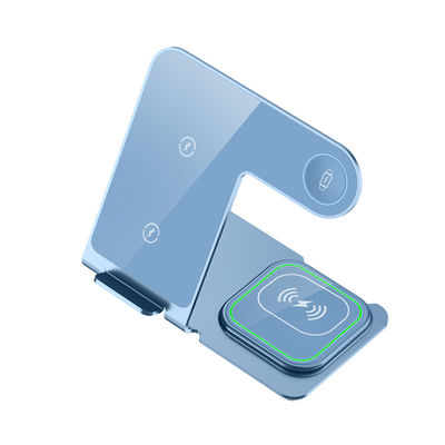 Buon prezzo 3 in 1 supporto di lega di alluminio caricabatterie senza fili per telefono orecchini auricolari in linea
