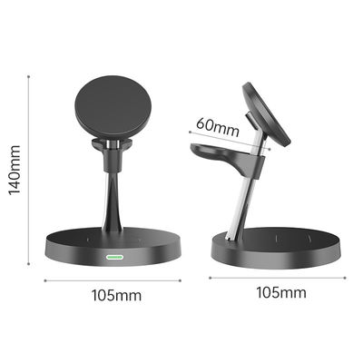 4 in 1 luce notturna magnetica veloce caricabatterie senza fili ABS materiale in lega di zinco Frequenza di lavoro 110-205KHz