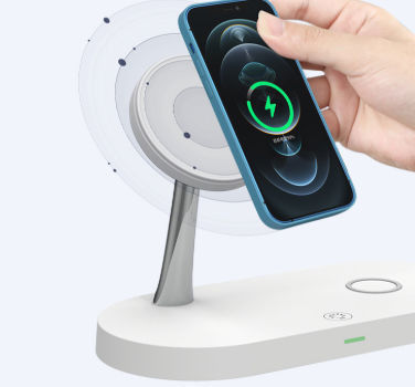 T269 Caricabatterie wireless intelligenti da 15 W con doppia uscita da 15 W con luce notturna