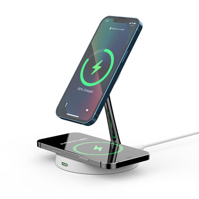 T269C caricabatterie veloce wireless con luce notturna e supporto in lega di zinco ABS per bracciale per cellulari Apple e Samsung