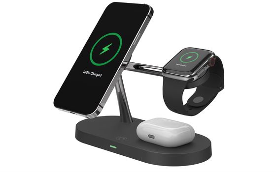 4 in 1 caricabatterie veloce wireless T68C 15W/10W caricabatterie per telefoni cellulari industriali supporto Apple e Samsung supporto di ricarica