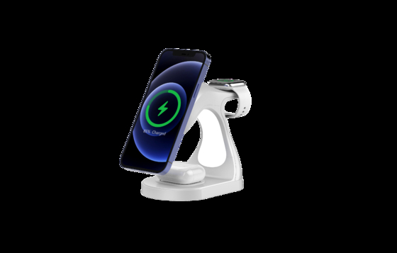 Y008 4 in 1 Smart Magnetic Wireless Charging Station, Dolphin Style Y008 4 in 1 Caricabatterie Wireless Per Apple