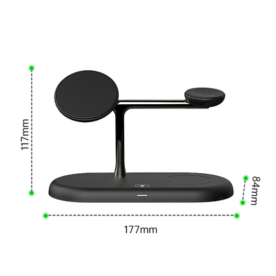 Buon prezzo OEM/ODM T256 Wireless Fast Charger ABS Phone Charger Black Charger in linea