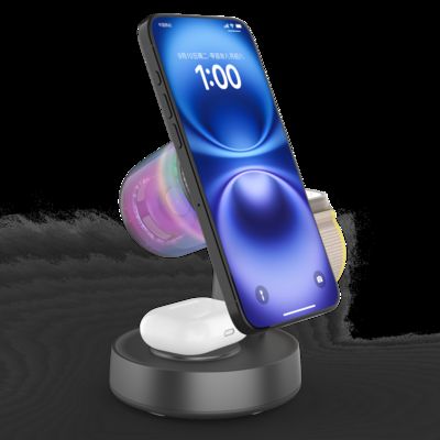 Buon prezzo Stylish Qi 2.2 Wireless Charger and Bluetooth 5.2 Speaker Combo Support both Samsung & Apple Devices in linea