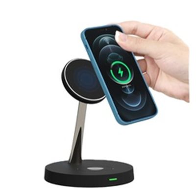 Buon prezzo All In One Wireless Charger with 15W Magnetic Charging Built-in Phone Stand and ABS Zinc Alloy for iPhone 12-16 in linea