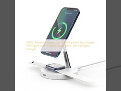 T269C caricabatterie wireless 4 in 1 Mulit-Function Fast Charger con supporto alla luce notturna Apple Watch 30w Intelligent Charger