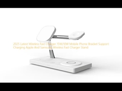 2025 Ultimo caricabatterie veloce wireless 15W / 10W supporto di supporto per il telefono cellulare Apple e Samsung