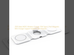 2025 Nuovo caricabatterie wireless W07C 15W Port tipo C Magnetico Mini supporto caricabatterie Iwatches And Airpods